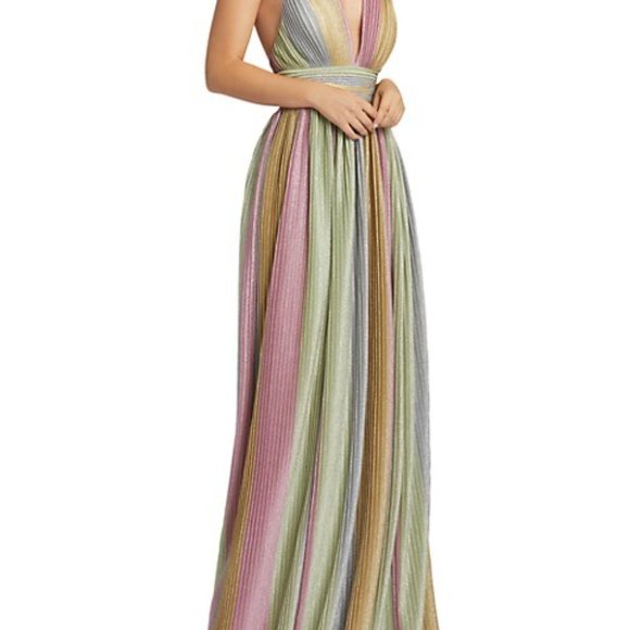 Mac Duggal Dresses Mac Duggal Rainbow Pleated Gown Poshmark